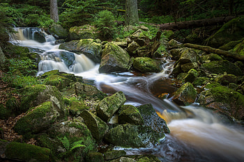 Ilse falls, waterfall, moss, rocks HD wallpaper