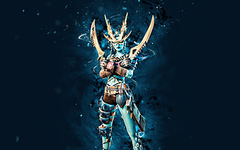 Blue Mask On Gia, , blue neon lights, Fortnite Battle Royale, Fortnite characters, Blue Mask On Gia Skin, Fortnite, Blue Mask On Gia Fortnite HD wallpaper
