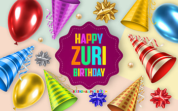 Happy Birtay Zuri, , Birtay Balloon Background, Zuri, creative art, Happy Zuri birtay, silk bows, Zuri Birtay, Birtay Party Background HD wallpaper
