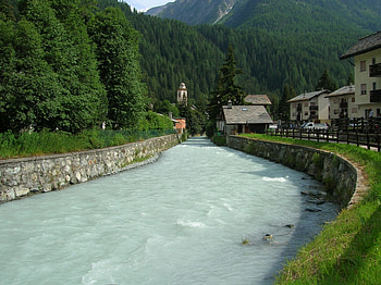 Dora, river, fiume, paesaggio, montagna HD wallpaper