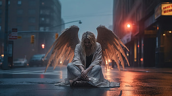 When The Angels Cry, angel, graphy, wings, manipulation, ai HD wallpaper