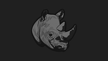 Rhino, Animals, Thoughtful rhino, Dark minimal art HD wallpaper
