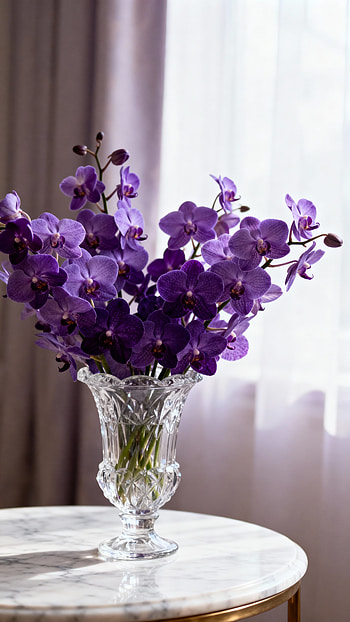 Purple Orchid — & Android, purple, orchid, vase, bouquet HD phone wallpaper