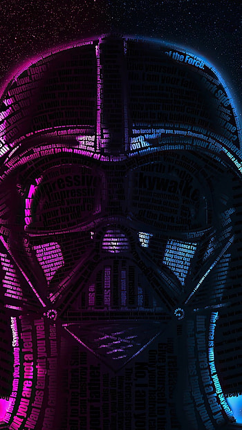 Darth Vader, Neon Theme, Background HD phone wallpaper