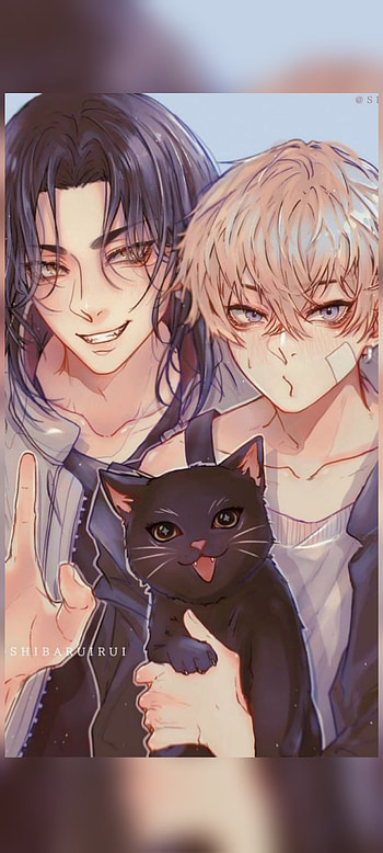 Baji & Chifuyu, tokyo_revengers, cat, anime_boy, boy, anime, smile HD phone wallpaper