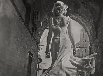 Don`t Look Back, white, model, dress, woman HD wallpaper