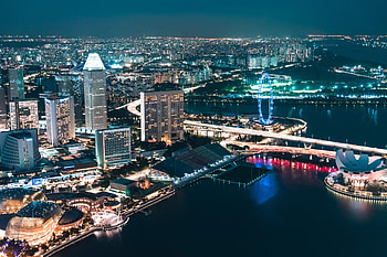 Cities, City, Lights, Coast, Ferris Wheel HD wallpaper