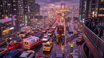 Traffic, Cityscape, Bridge HD wallpaper