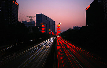 Cities, Shine, Light, Road, Movement, Traffic, Night City, China HD wallpaper