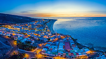 Fuerteventura, Canary Islands, Spain, seashore, seascape, canary islands, man made, town HD wallpaper