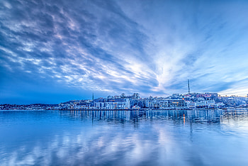 Dawn Reflections: Cityscape, city HD wallpaper