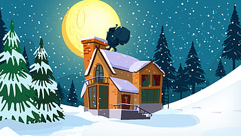 Christmas Tree Santa Claus House Snow Moon Stars Sky Background Christmas HD wallpaper