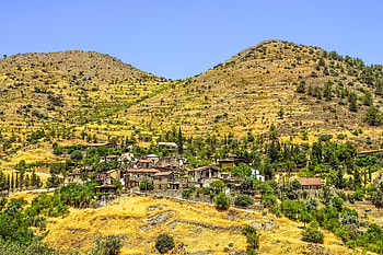 Nature, Mountains, Village, Buildings, Cyprus HD wallpaper