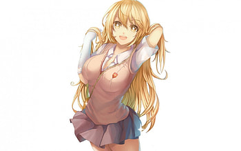 My Darling!, yellow eyes, game cg, uniform, cute, long hair, beauty, nice, to aru kagaku no railgun, game, blonde hair, female, sexy, skirt, sweet, smile, shokuhou misaki, gloves, beautiful, anime girl, anime, pretty, lights HD wallpaper
