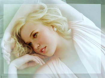 Softness, smiling, blond, soft colors, woman HD wallpaper