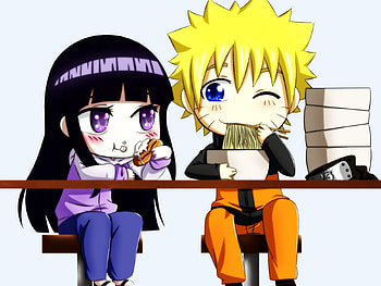 naruhina 'date'bayo, naruto shippuden, date, cute, cake, naruhina, hinata, chibi, naruto, ramen, hairband HD wallpaper