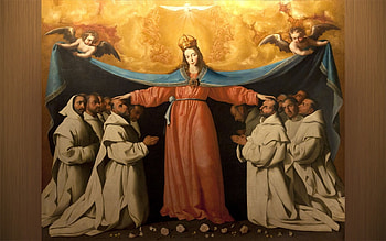 The Omophorion of the Mother of God, Mary, monks, prayer, Queen, wrap, Holy Spirit, angels HD wallpaper