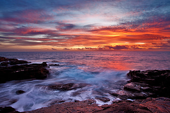 Nature, Sunset, Stones, Sky, Sea, Clouds, Surf HD wallpaper