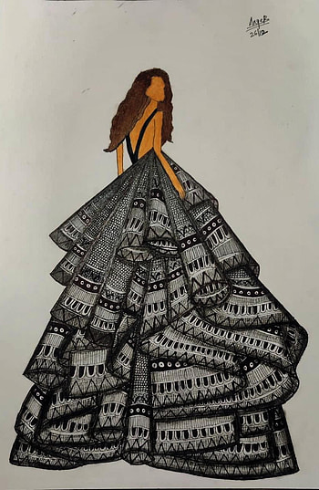 Mandala art girl, dress HD phone wallpaper