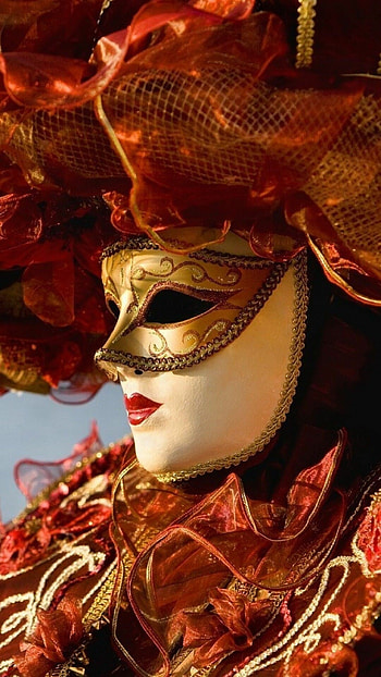 Stunning carnival masks, Captivating backgrounds, Colorful celebration, Festive beauty HD phone wallpaper