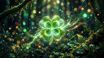 Four-Leaf Lucky Clover - Emerald Glow, Green HD wallpaper