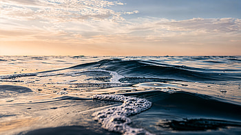 Sunlit Ocean Horizon — Seascape, Wave HD wallpaper