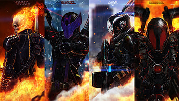 Ghost Rider, Hawkeye, The Punisher and Deadpool jpg HD wallpaper