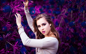 Girl model, outdoor, blossom, hoot HD wallpaper
