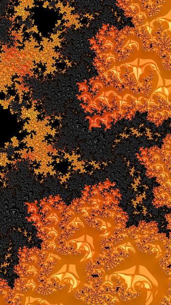 Fractal Art for your - Orange with Black Corals, Abstract, fractal HD phone wallpaper