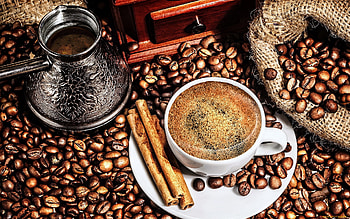 Coffee, , beans, cup HD wallpaper