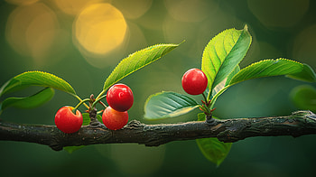 beautiful cherry, food, cherry, fruit, cuisine, scenery HD wallpaper