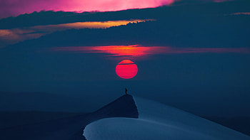The Last Sunset, alone, sunset, artist, artwork, digital-art HD wallpaper