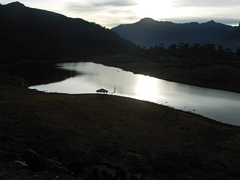 A Lake In Himalaya, himalaya, solitude, lake, sunset HD wallpaper