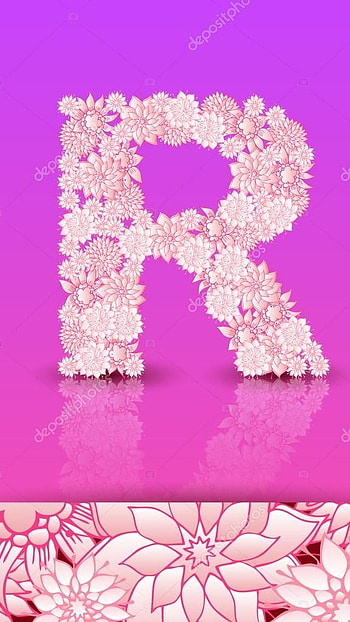 R Letter, Pink Flowers, pink HD phone wallpaper