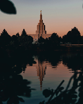 Architecture, Building, Lake, Shore, Bank, Miscellanea, Miscellaneous, Tower HD phone wallpaper