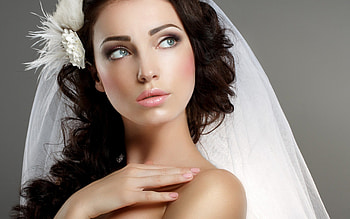 Wedding Bride, girl, bride, brunette, beauty HD wallpaper