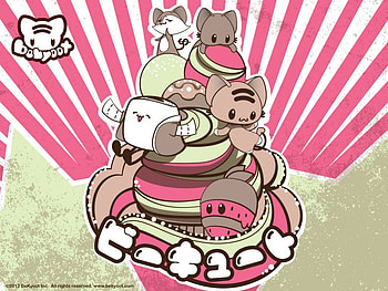 Character Sundae, kawaii, Food, bekyoot, Pink, Sundae, Cute HD wallpaper