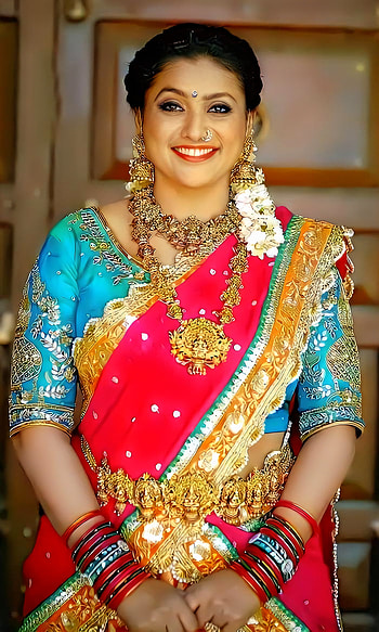 Roja, sari, tamil actress HD phone wallpaper