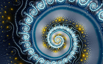 Fractal Spiral, blue, fractal, spiral, abstract HD wallpaper