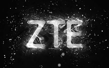 ZTE white logo, , white neon lights, creative, black abstract background, ZTE logo, brands, ZTE HD wallpaper