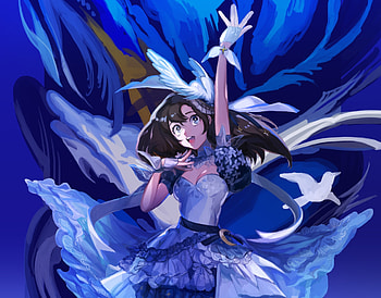 Anime girl, white dress, dance, original HD wallpaper