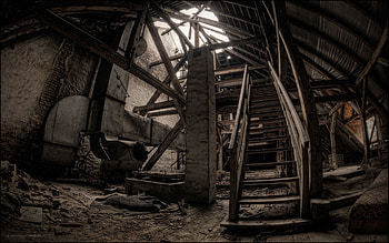 Ladders, Building, Dark, Miscellanea, Miscellaneous, Construction, Old Building, Nostalgic HD wallpaper