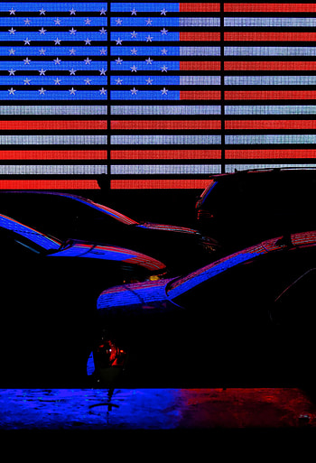 Cars, Dark, Neon, America, Flag HD phone wallpaper