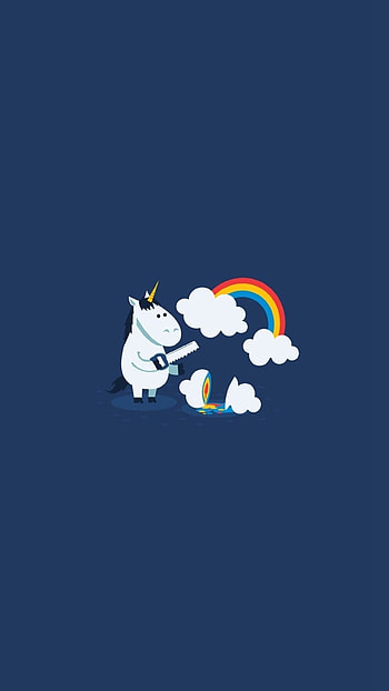 Unicorn Saw Clouds Rainbow Funny 6 Unicorn Saw. HD phone wallpaper