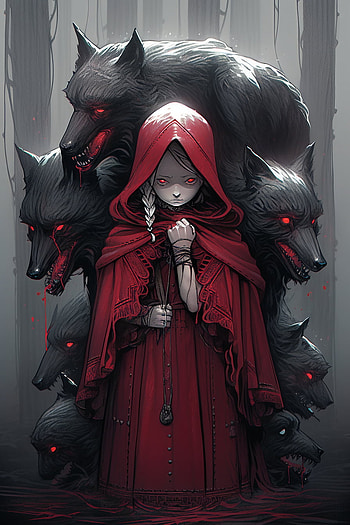Red little riding hood, AI Art, Anime HD phone wallpaper