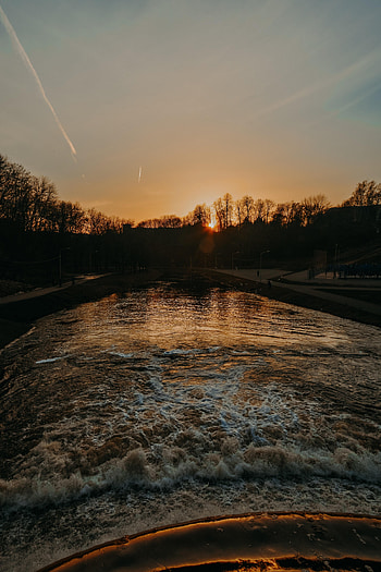 Nature, Rivers, Sunset, Waves, Foam HD phone wallpaper