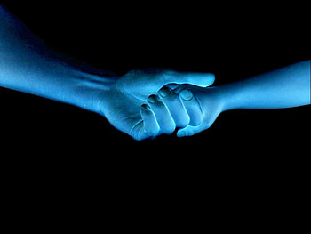 greetings, blue, hands, friends HD wallpaper
