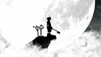 Kingdom Hearts 3 warrior, Cliffside battle, Epic gaming moment, Unleash your power HD wallpaper