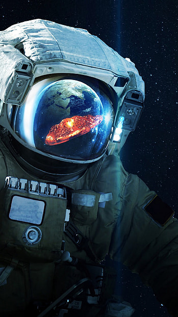 Helmet reflection, Astronauts HD phone wallpaper