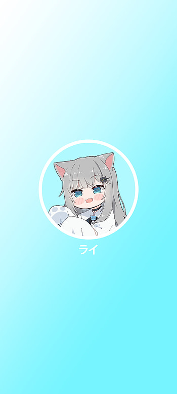 Nachoneko Simple, mamashiro, Vtuber, chibi, natsuki, Nacho, grey, nekomimi, grey hair, amashiri, cat ears, Youtuber, blue, nachomama, cat, amashiro natsuki, anime, Neko, nyacho HD phone wallpaper